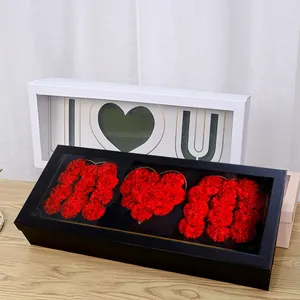 Boîte transparente en carton, boîtes d'expédition de fleurs, emballage cadeau de fête des mères, boîte à fleurs pour maman, fleurs