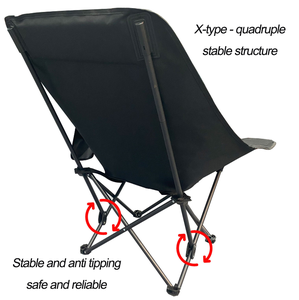 Chaise longue à dossier haut extérieure en option multicolore noire, chaise de camping pliante extérieure, banc de pêche élargi portable pour la maison - Product Image 5