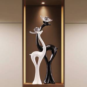 Modern simple light luxury couple deer <b>large</b> entrance ornament living room TV cabinet decoration housewarming gift - Product Image 1
