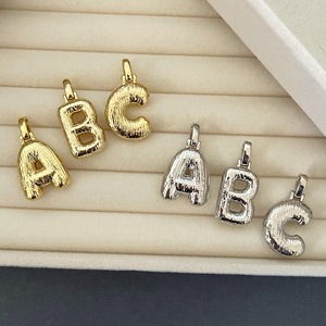2024 Offre Spéciale plaqué or diamant Zircon gros mignon Alphabet ballon bulle initiale chaîne collier bricolage - Product Image 5