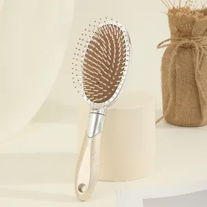 Custom Oem Professional 5Pcs Luxury Curly Plastic Detangling Hairbrushes Salon Gold Curly Hair Brush Set For Women