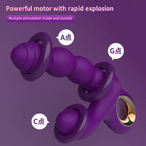 Vibrador Anal de Doble Uso |   <span class=keywords><strong>Dildo</strong></span> con Movimiento de Empuje para Estimulación del Punto G y del Clítoris, Juguete Sexual Unisex para Adultos - Product Image 4