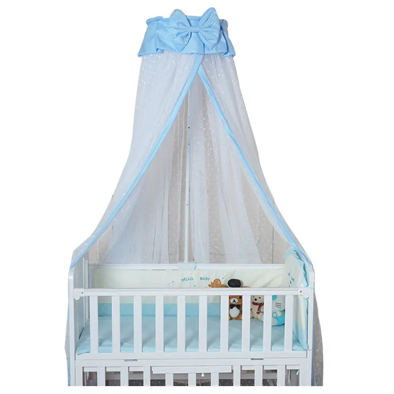 Oem Polyester Prinses Roze Blauw Wit Kleur Kinderen Kinderen Babybedje Crib Canopy Bed Gordijn Opknoping Klamboe Voor Meisjes bed