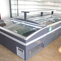 Armoire de congélation commerciale à ouverture supérieure combinée avec un congélateur d'îlot profond, équipement de réfrigération horizontal