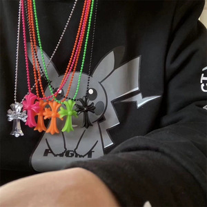 Collana alla Moda con Ciondolo in Lega e Corda in Silicone, Croce, <span class=keywords><strong>Cuore</strong></span>, Lucchetto, Spada, Stile Religioso, Punk, Gotico, Hip Hop - Product Image 2