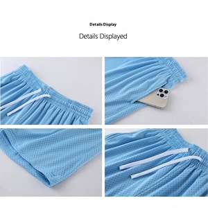 Pantaloni sportivi da <span class=keywords><strong>basket</strong></span> estivi ad asciugatura rapida da uomo stile americano <span class=keywords><strong>pantaloncini</strong></span> in rete a tre punti vita a metà Look Casual da spiaggia - Product Image 4