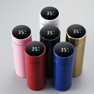 Intelligent Outdoor 500ml Stainless Steel Eco-Friendly Sports <b>Water</b> <b>Bottle</b> with Straw and LED Display Screen <b>for</b> Travel Use - Product Image 1