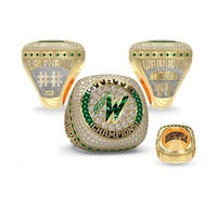 Bague de champion personnalisée ODM en gros, bague commémorative sportive avec texte et motif personnalisés, bague de récompense pour équipe en commande en gros