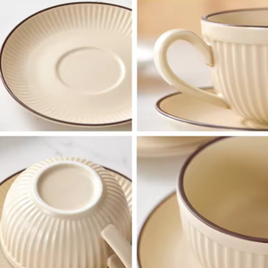 Taza de Café de Cerámica Estilo Calabaza Retro en Oferta, Juego de Taza y Platillo con Diseño Único y Lindo para Latte, Ideal para el Hogar y la Oficina - Product Image 4