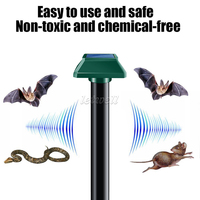 Répulsif Solaire Anti-Taupes Sonique à Forte Vibration, Alimenté par Batterie Solaire, pour Taupes, Campagnols, Rats et Gaufres, Dispositif de Lutte Antiparasitaire à Planter au Sol