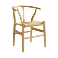 Chaise de salle à manger en bois massif de chêne tressée à la main, design classique du milieu du siècle, avec accoudoirs, idéale pour mariage, restaurant, bistrot, café