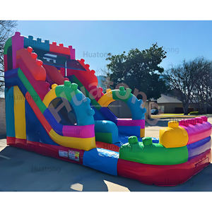 Huatong מסחרי קפיצות בניין בלוק צד סדרן צד להחליק יבש שקופיות l אגו מתנפחים שקופיות l אגו - Product Image 2