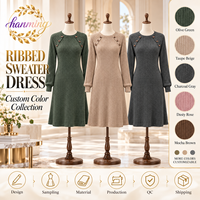 Robes d'automne pour femmes 2026, robe à manches longues avec poches