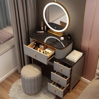 Youtai Coiffeuse moderne amovible en bois MDF Meubles de maquillage pour chambre à coucher avec design élégant