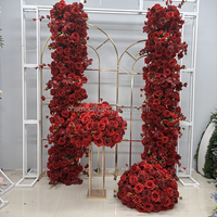 Décoration de table SMS, fleurs artificielles en soie rouge, arrangement de roses pour mariage, anniversaire, fête, décoration d'événements