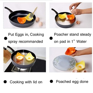 Moules à œufs <span class=keywords><strong>pochés</strong></span> en silicone de qualité alimentaire sans BPA, résistants à la chaleur, pour <span class=keywords><strong>cuisson</strong></span> sur cuisinière et <span class=keywords><strong>micro</strong></span>-ondes - Product Image 6