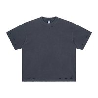 T-shirt surdimensionné en coton pour homme, sur mesure, avec un design vintage, effet délavé à l'acide, et style hip-hop.