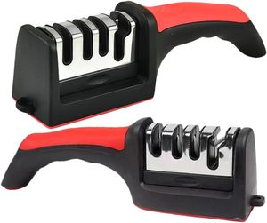 Afilador de Cuchillos de Grano Grueso, Herramienta Manual de Acero Inoxidable para Afilar Cuchillos Metálicos, Solo Lavar a Mano - Product Image 1