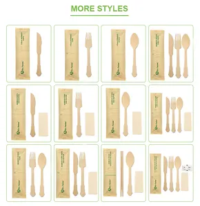 Factory Price Biodegradable 170 Mm Bamboo Knife Fork Spoon Cutlery Set Bamboo Cutlery Set