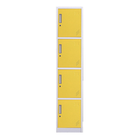 Armoire de rangement métallique autoportante à 4 portes de haute qualité, verrouillable, pour salle de sport et école