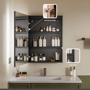 סיטונאי המפעל לספק ערפל מודרני אנטי ערפל חכם מואר שחור הוביל עם ארון אמבטיה חזית אור - Product Image 6