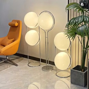 Lampe sur pied LED au design nordique moderne et simple, ambiance artistique, en acier inoxydable et acrylique, hauteur réglable, lumière blanc chaud - Product Image 6