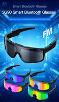 Gafas de Sol Inteligentes con Audio Bluetooth, Auriculares Abiertos, Micrófono, Bluetooth 5.3, Resistentes al Agua IPX5, Plegables, Radio FM, para Hombres y Mujeres, Ciclismo, Running