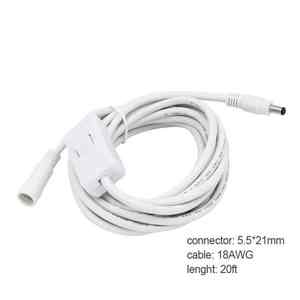 Cable de cobre de fuente de alimentación de CC de 18AWG 5,5*2,1mm 5,5*2,5mm Cable de extensión de CC con interruptor - Product Image 2
