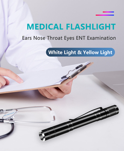 Lampe torche médicale pour examens ORL, lumière blanche <span class=keywords><strong>et</strong></span> jaune, stylo LED, lumière pour la <span class=keywords><strong>bouche</strong></span>, la gorge, les oreilles, le nez, les <span class=keywords><strong>yeux</strong></span>, infirmière, médecin, stylo lumineux - Product Image 5