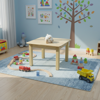 Ensemble bureau et chaise ergonomiques en bois massif pour élèves de maternelle, petit bureau d'étude carré contemporain pour la maison et le bureau