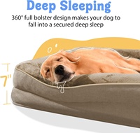 Lit pour chien Cocon Confortable et Fermé, Imperméable, Orthopédique, Mousse alvéolée, Rembourrage 360°, Canapé pour animaux, Emballé en carton, Toutes saisons