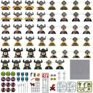 Set de Figuras de Personajes en Miniatura de Estilo Vikingo Retro, Bloques de Construcción ABS, Piezas de Armas Decorativas, Escena DIY, Coleccionable, Regalo - Product Image 1