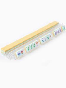 Ensemble de Mahjong américain moderne de la série Florida, jeu de société portable avec 160 tuiles en acrylique, thème Soleil rose clair - Product Image 3