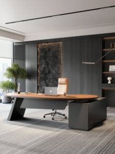 Bureau <span class=keywords><strong>de</strong></span> direction en bois massif, durable, moderne, luxueux, haut <span class=keywords><strong>de</strong></span> gamme, usage commercial, origine Guangdong Chine 2026 - Product Image 1