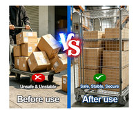 Conteneur de sécurité TER avec cage de protection, toit et portes verrouillables pour un transport sécurisé, protection antivol, chariot logistique