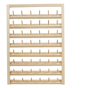 Haina Support mural moderne en bois à 5 niveaux pour bobines de fil, non pliable, flexible, multifonctionnel, pour 48 bobines, rangement soigné et accessible - Product Image 1