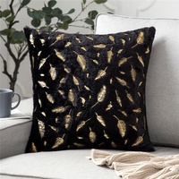 Housse de coussin en velours 43*43CM, housse de coussin personnalisée avec logo, style européen, bronzage, jeté de canapé, décoration intérieure, polyester, vente en gros, jaune tissé