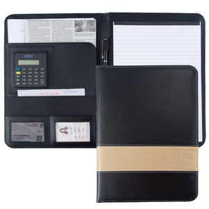 Portefeuille de luxe en cuir cousu A4 avec calculatrice Portefeuille de reprise d'affaires en similicuir pour documents - Product Image 3