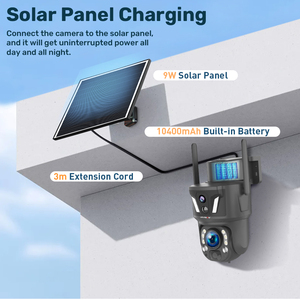 Caméra solaire LS VISION 3K 50X zoom optique double objectif 6MP 4G carte SIM PTZ surveillance WIFI sécurité extérieure suivi humanoïde - Product Image 2