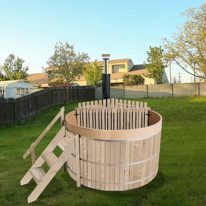 อ่างอาบน้ำร้อนสำหรับสปา4-6คนไม้ซีดาร์สีแดงอ่างอาบน้ำร้อนสำหรับสปากลางแจ้งที่ทันสมัย - Product Image 2