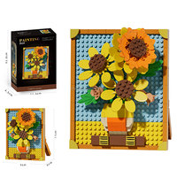 Serie de Pinturas Famosas Mundiales, Bloques de Construcción de Micropartículas, Pintura de Píxeles, Adornos de Escritorio, Ladrillos Educativos Compatibles para el Hogar