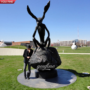 ประติมากรรมกระต่ายทองแดงและระฆัง งานออกแบบตกแต่งสวนกลางแจ้งตามสั่ง รูปปั้นบาร์รี่ ฟลานาแกน - Product Image 6