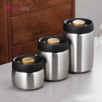 Thankhot Home Kitchen - Pot hermétique en acier inoxydable, boîte de conservation sous vide pour aliments secs