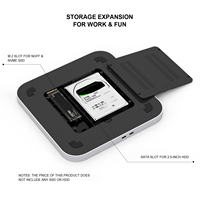 Conception spécialisée M1/M2 PRO Type C Docking USB Hub M.2 NVME NGFF 2.5 SATA SSD/ HDD Boîtier pour Apple Mac Mini 2020 M1 Chip
