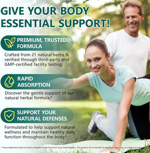 Complément alimentaire à base de plantes pour le soutien lymphatique, antioxydant naturel, 4275 mg, mélange botanique 21 en 1, certifié GMP, gélules molles - Product Image 2