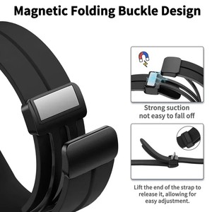 Bracelet en silicone avec boucle magnétique en métal de 20 mm 22 mm pour <span class=keywords><strong>Samsung</strong></span> Galaxy <span class=keywords><strong>Watch</strong></span>, bracelet pour Huawei <span class=keywords><strong>Watch</strong></span>, bracelet pour Garmin - Product Image 4