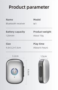 Récepteur audio <span class=keywords><strong>Bluetooth</strong></span> 5.3 AUX <span class=keywords><strong>Jack</strong></span> 3.5mm Adaptateur audio stéréo sans fil avec microphone pour voiture - Product Image 5