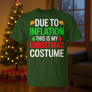 Camiseta navideña con la frase 'Por inflación, este es mi disfraz de Navidad' - Product Image 3