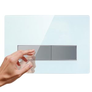 Tempered Glass Toilet Flush Plate Replacement Part 250x170 with Flush Actuator <b>Bracket</b> Compatible for Geberit Sigma UP300 UP320 - Product Image 1