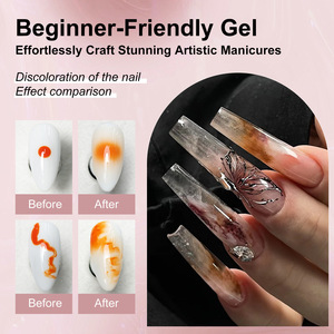 Facile creare in marmo acquerello unghie floreali a fioritura rapida Gel smalto per la stampa acrilica sulle unghie - Product Image 3